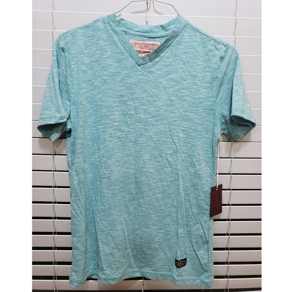 Brooklyn Cloth V-Neck Tee Blue/Seafoam Green